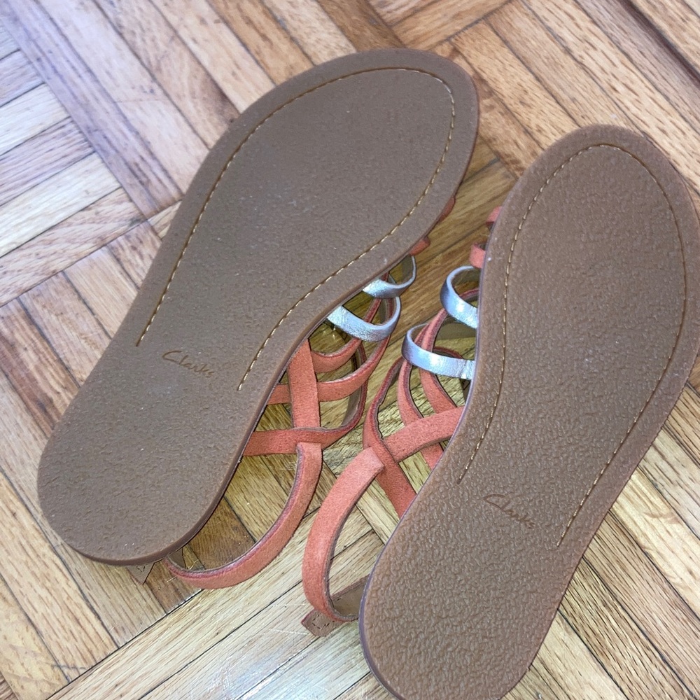 Clarks Women's Multi-Strap Sandals - Brown and Light Blue - Picture 3 of 6